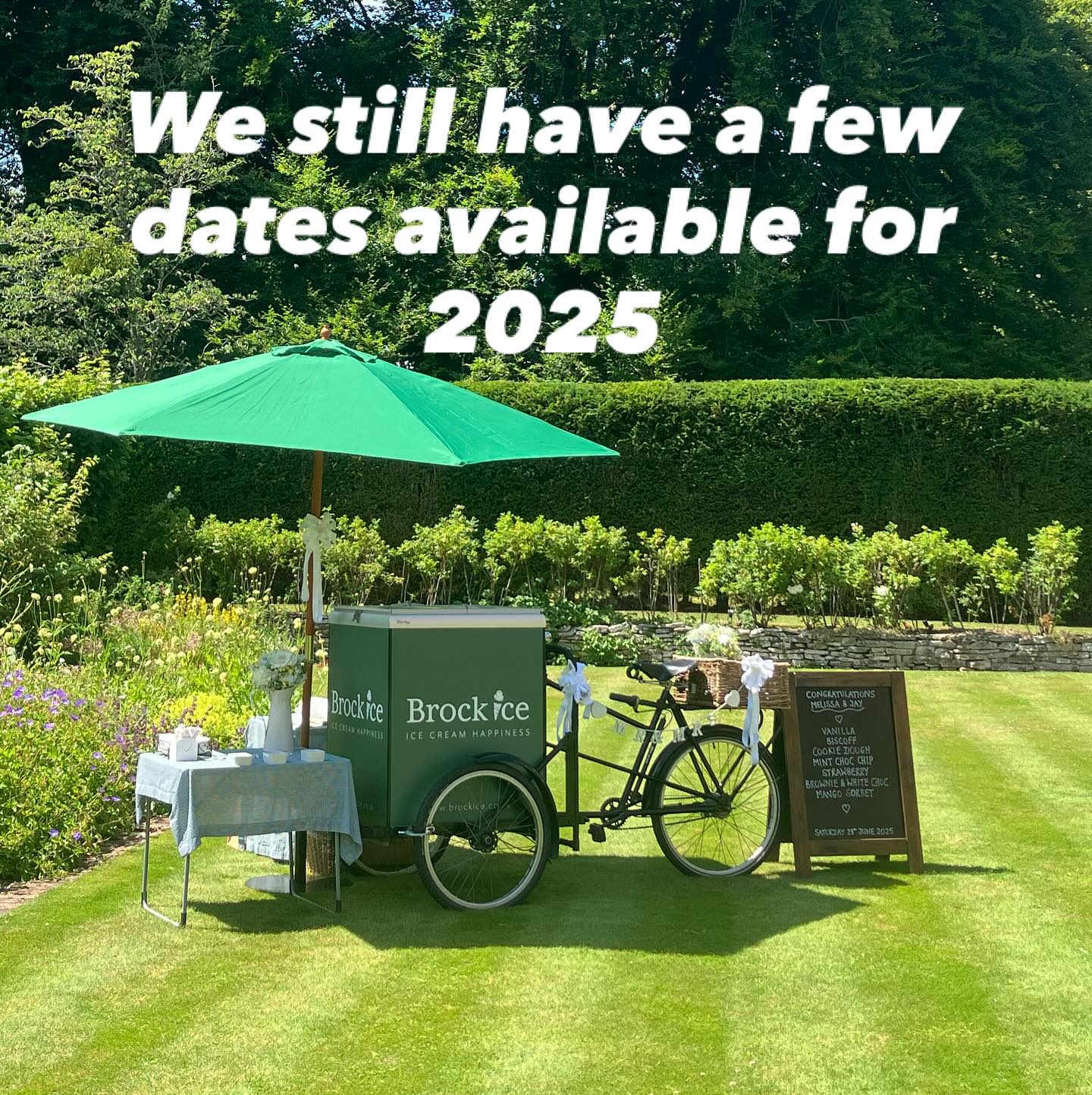 We still have a few dates available this year—mainly weekdays—so it’s always worth reaching out to see if we can join your event. Whether you’re planning a wedding, party, corporate gathering, open day, or just want us to pop by your office, we’d love to hear from you! We could be serving up our delicious #NewForestIceCream with locally made toppings and sauces before you know it. If this year doesn’t work out, why not get ahead and book for 2026 or beyond? We’re already taking bookings for 2027!
#brockiceabbie 
#newforesticecream 
#hampshireweddings 
#dorsetweddings